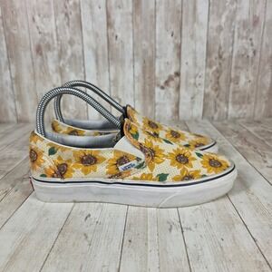 Vans Slip On Sunflower Floral‎ Casual Canvas Shoes Women's Sneakers